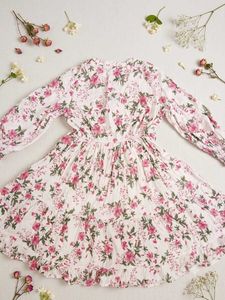 Floral Print Button-Up Midi Dress
