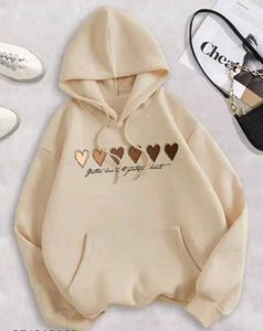 Women Hoodie With Heart Prints