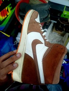 Nike Men's Brown &amp; White High-Top Sneakers