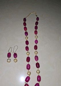 Elegant Ruby &amp; Gold Jewelry Set