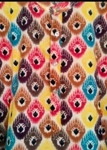 Vibrant Ikat Print Kurta