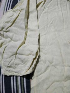 Elegant Yellow Kurta with Lace Detail