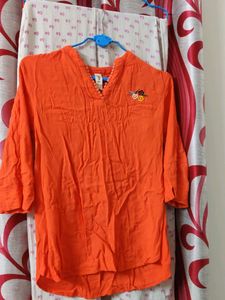 Orange Short Kurti -top