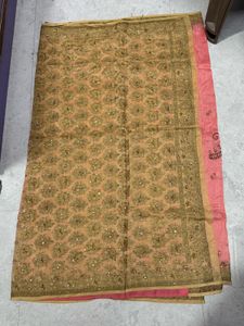 Exquisite Pink Embroidered Saree