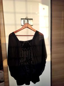 H &M Elegant Black Sheer Top