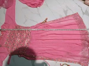 Elegant Pink Embroidered Kurta Set 4pc