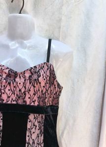 Pink &amp; Black Lace Tulle jumpsuit
