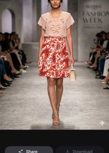 Chic Ruffled Blouse and Floral Skirt Set