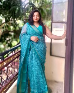 Beautiful Teal Blue Saree