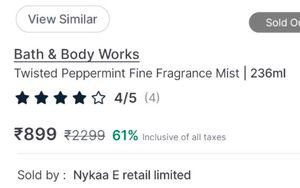 Bath&amp;Body Works Twisted Peppermint Fine Fragranc