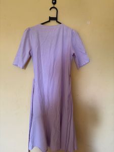 Chic Lavender Button-Up Midi Dress