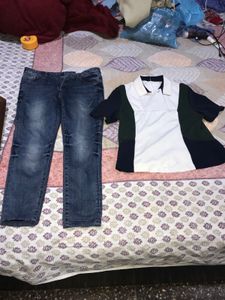 Classic Blue 3/4pants &amp; Colorblock Shirt