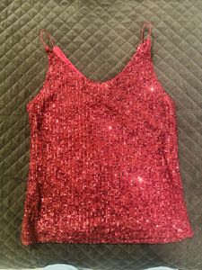 Sparkly Red Camisole Top