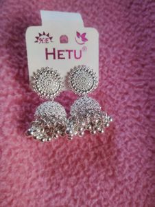 Elegant Silver Jhumka Earrings