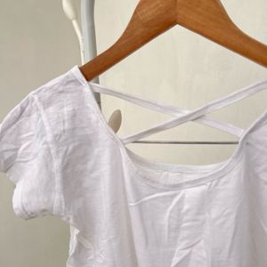 White Criss-Cross Back Tee