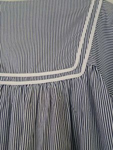 Blue Striped Sailor Collar Top