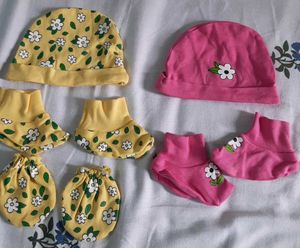 Newborn Hat, Booties & Mittens Set