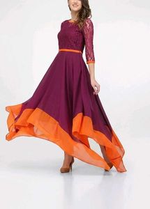 Stunning Ethnic Gown with Lace Top