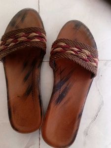Woven Brown Slides