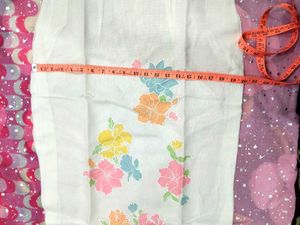 unused fresh White Floral Kurta Set with Dupatta