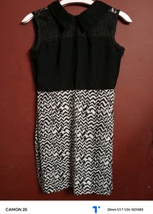 Black Nd White Net Dress