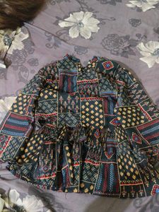 Boho Tiered Print Kurta Top