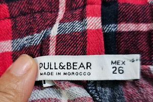 Pull&amp;Bear Plaid Off-Shoulder Cropped Blouse