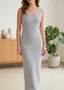 Striped Sleeveless Maxi Dress