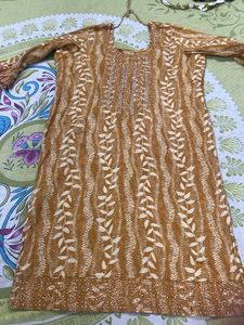 trendy Embellished Mustard Kurta