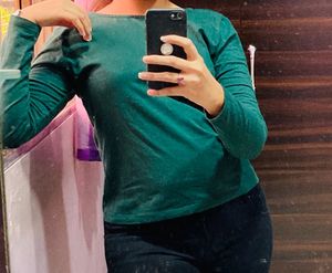 Bottle Green Full Sleeves top