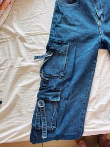 Denim Cargo Jeans