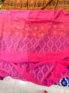 Vibrant Pink Heavy Diamond Work Saree
