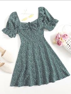 Floral Print Puff Sleeve Dress