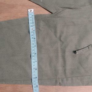 Green Casual Drawstring Pants