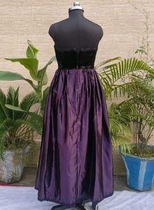Strapless Velvet &amp; Satin Prom Dress