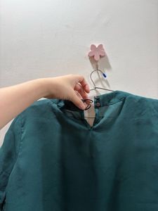 Title: Stylish Teal Green Flared Sleeve