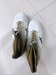 White &amp; Gold Football Cleats