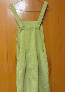 lime green corduroy pinafore dress