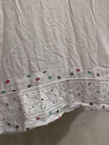White Embroidered Kurta with Pants