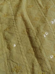 Elegant Yellow Kurta with Chikankari Embroidery