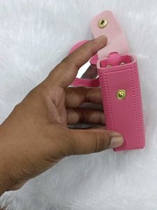 Heart Mirror Keychain mini lipstick holder