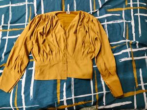 Vintage Mustard Yellow Blouse