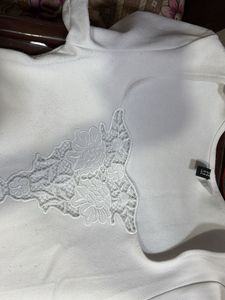 White Lace Detail Top