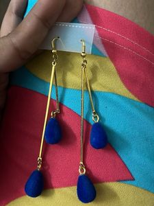Boho Blue Teardrop Dangle Earrings