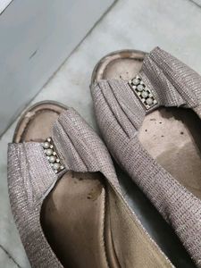 Womens Sparkly Bow Slingback Sandals
