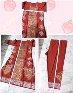 fancy Rust Kurta salwar Set &amp; Intricate Gold Pr