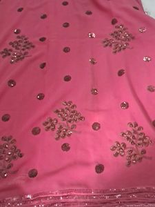 Pink Saree with Sequins