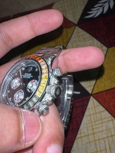 Rolex Watch with Rainbow Gems