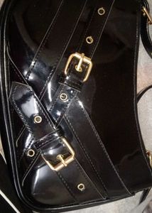 Chic Black Patent Hobo Bag