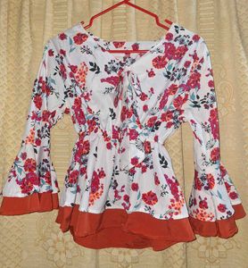 Floral Print Peplum Top